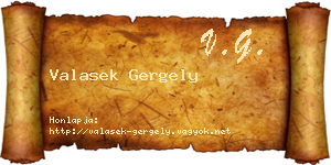 Valasek Gergely névjegykártya